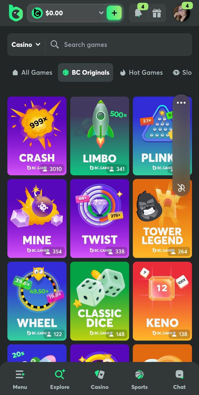 Popular Originals: Crash, Plinko and More